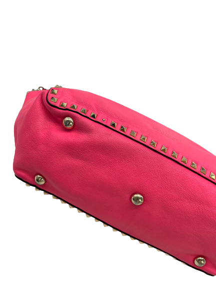 Preloved Valentino Pink Leather RockStud Shoulder Bag Crossbody