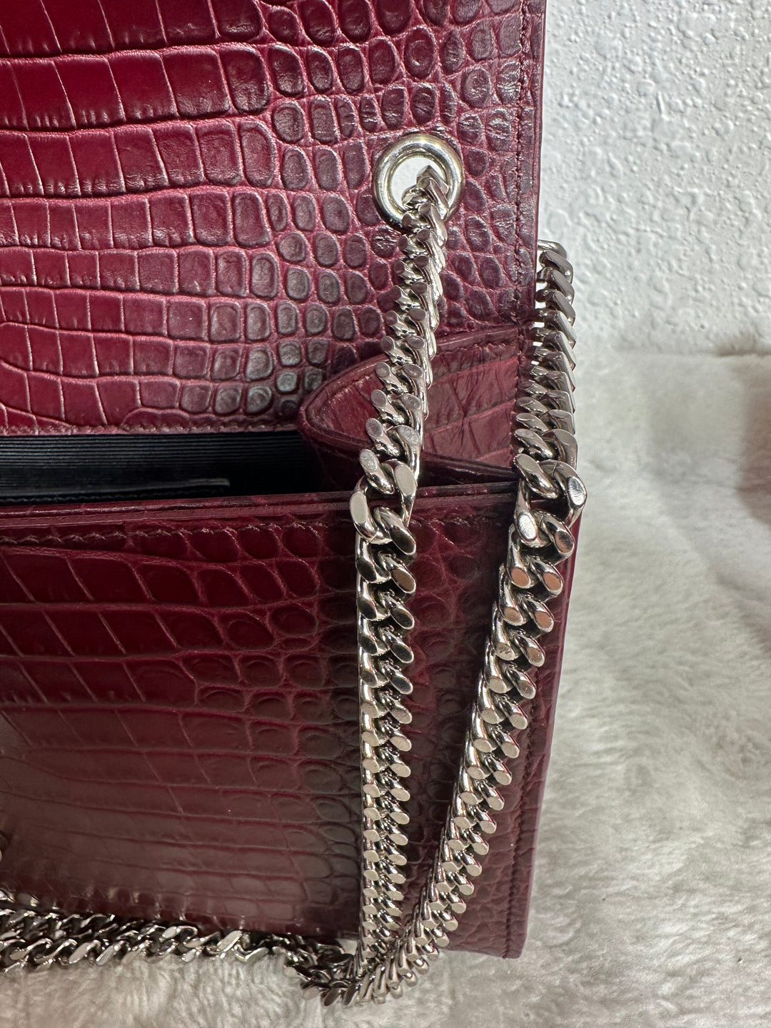 Saint Laurent Crocodile Kate chain shoulder bag