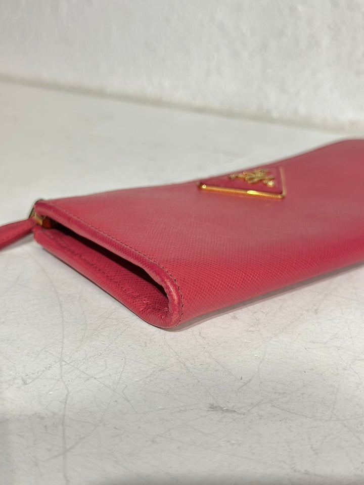 Prada Pink Saffiano leather wallet