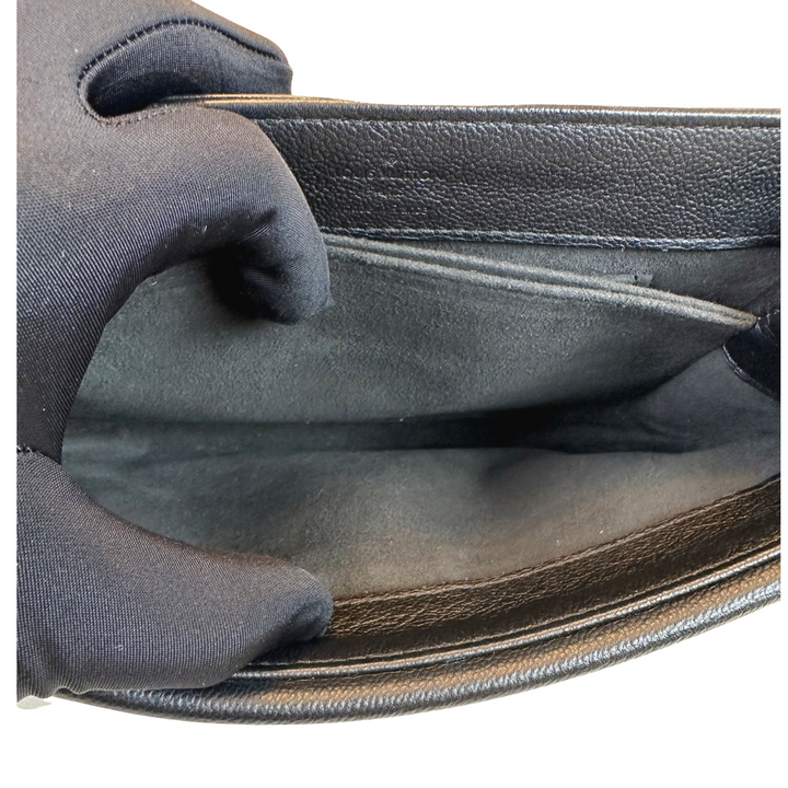 Pre-Owned Louis Vuitton Monogram Black Leather Very Chain V Logo Shoulder Bag