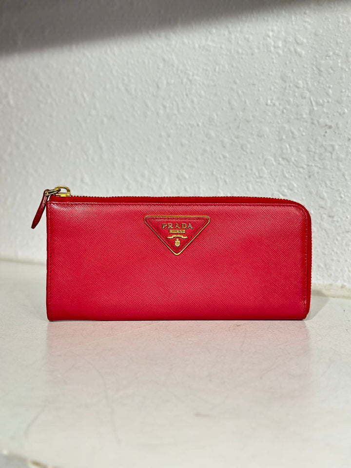 Prada Pink Saffiano leather wallet