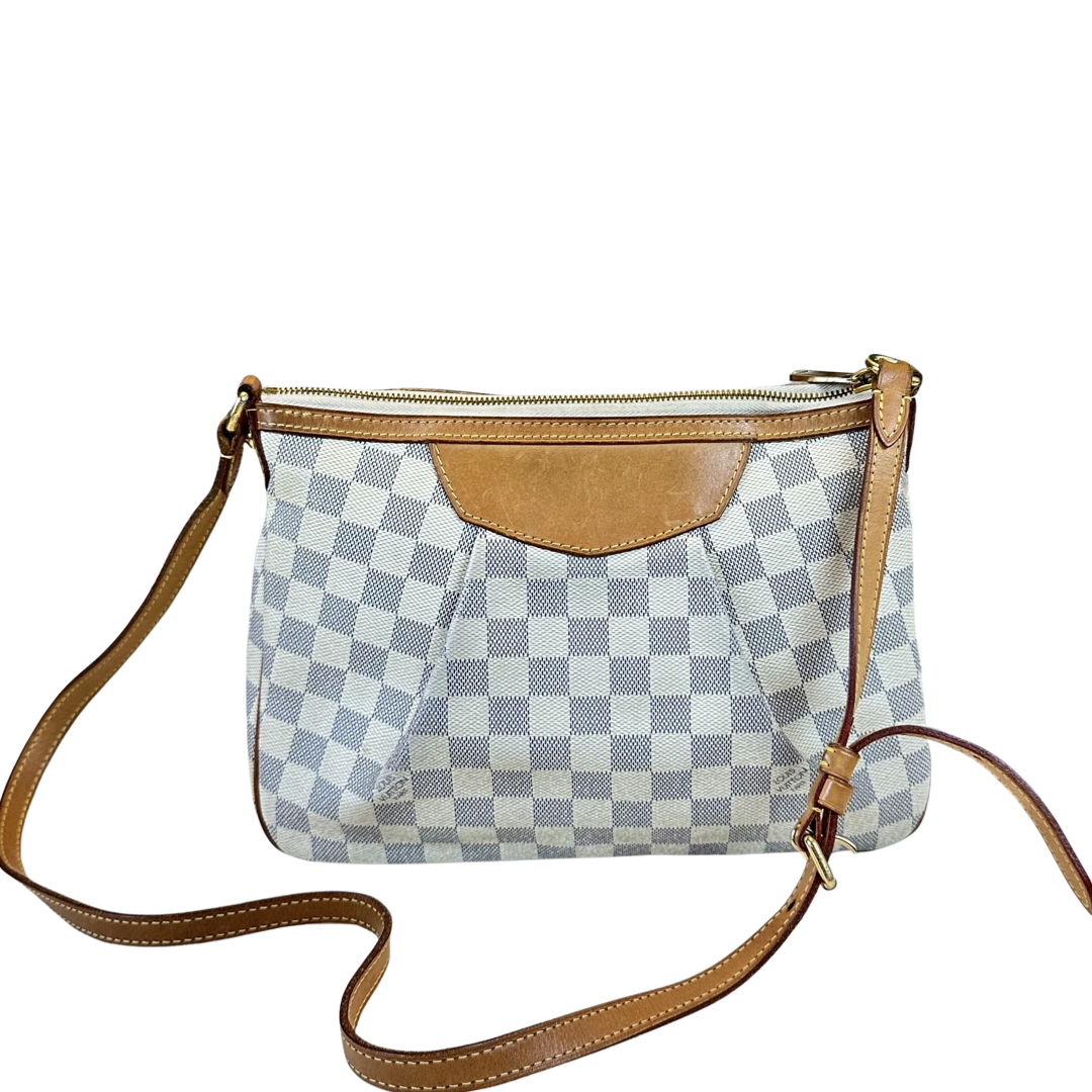 Pre-Owned Louis Vuitton Damier Azur Siracusa PM Crossbody