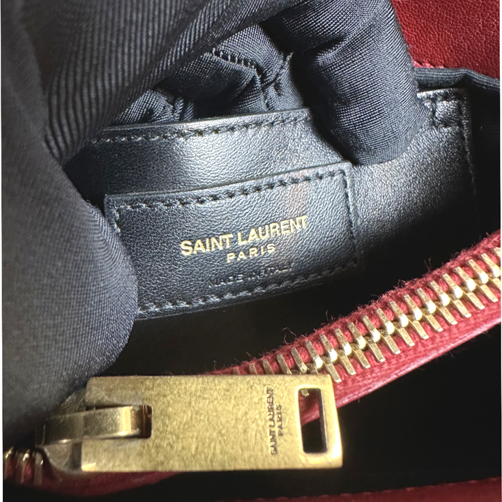 Pre-Owned Saint Laurent Red Leather Medium College Shoulder Bag