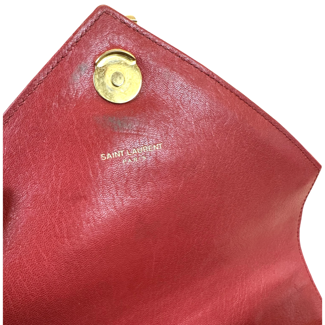 Pre-Owned Saint Laurent Red Leather Medium College Shoulder Bag