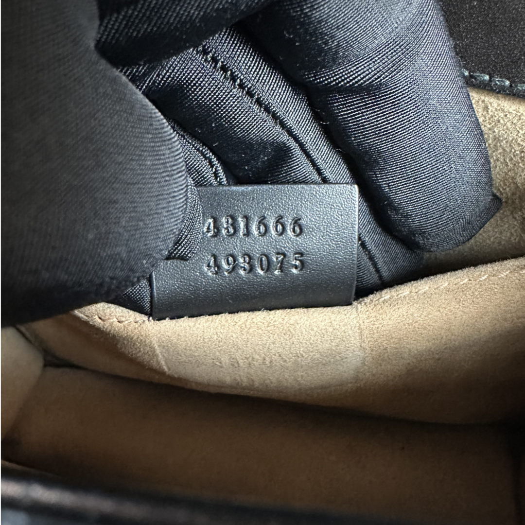 Pre-owned Gucci Mini Black Metallic Sylvie Shoulder Bag