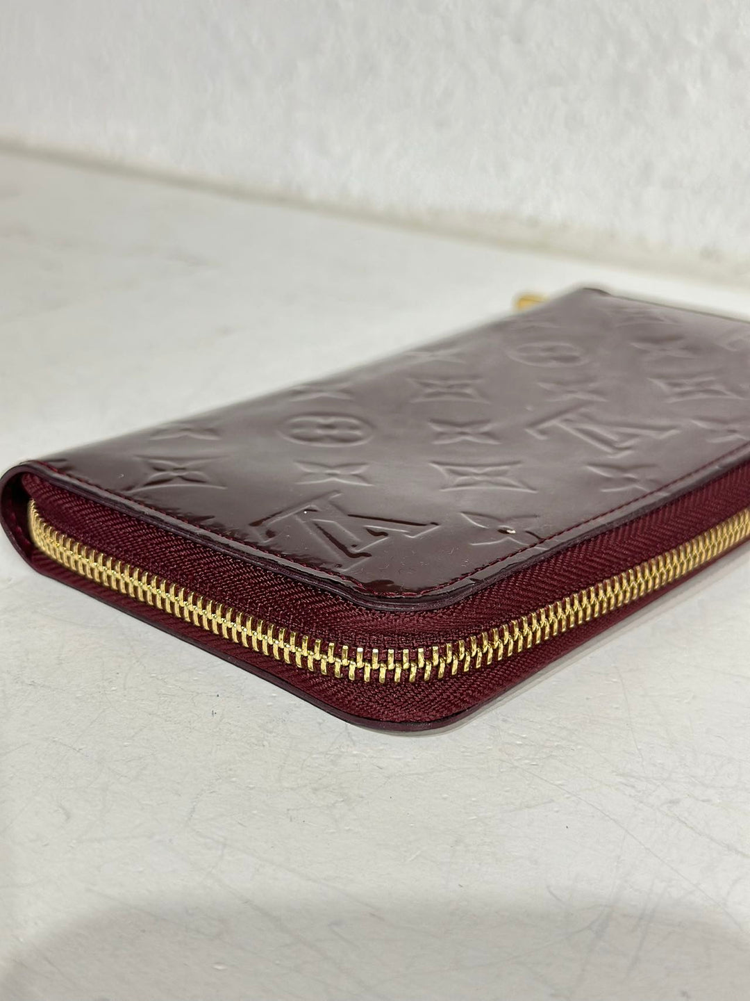 Louis Vuitton Vernis Burgundy Leather Wallet