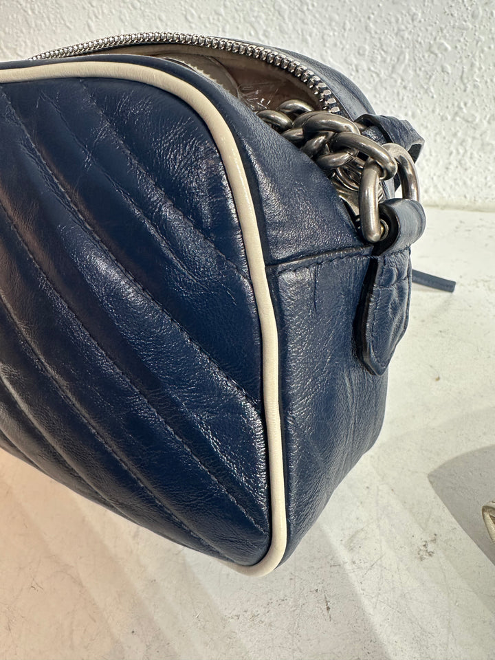 Gucci Navy Blue Marmont Set Shoulder bags and wallet