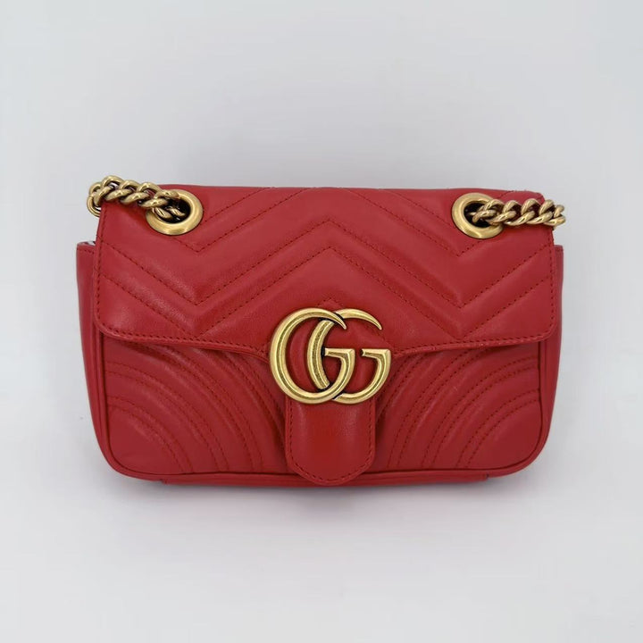 Gucci red Marmont small shoulder bag