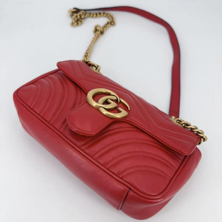 Gucci red Marmont small shoulder bag