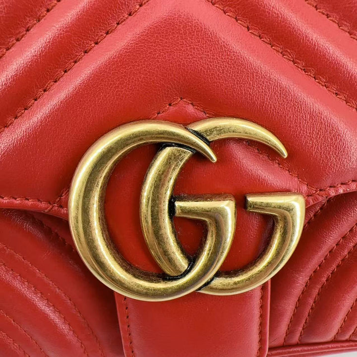 Gucci red Marmont small shoulder bag