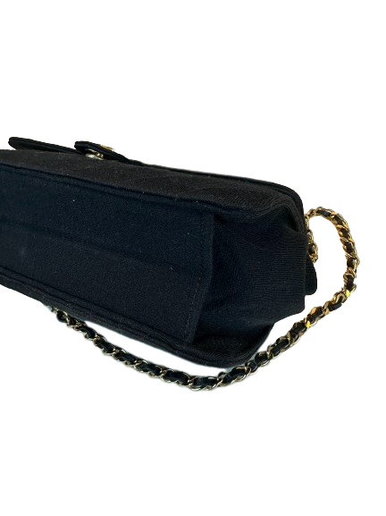 Preloved Chanel CC Logo Black Fabric Shoulder Bag