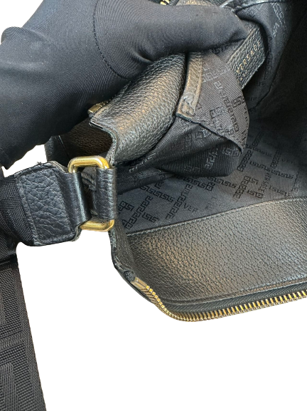 Preloved Versace Black Leather Shoulder Bag Crossbody