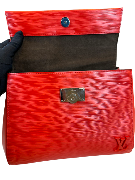 Preloved Louis Vuitton Red Epi Leather Cluny BB Shoulder Bag