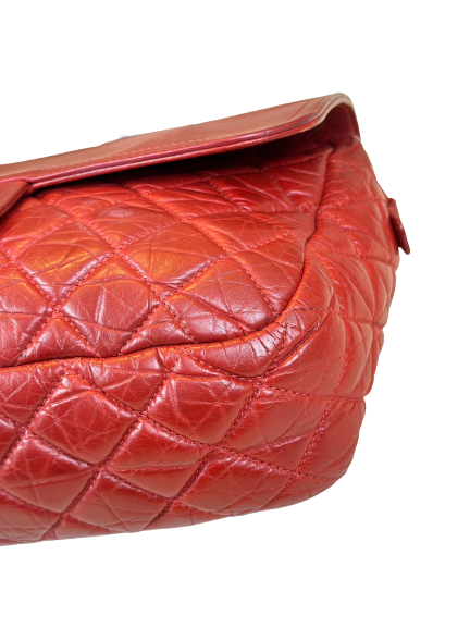 Preloved Chanel Red Leather Lambskin Shoulder Bag Crossbody