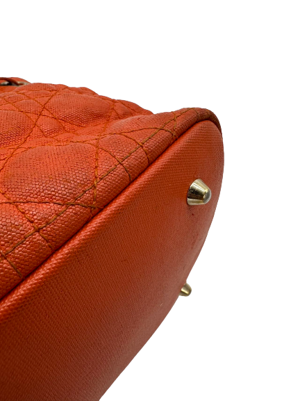 Pre-Owned Christian Dior Orange Leather Totes Shoulder Bag