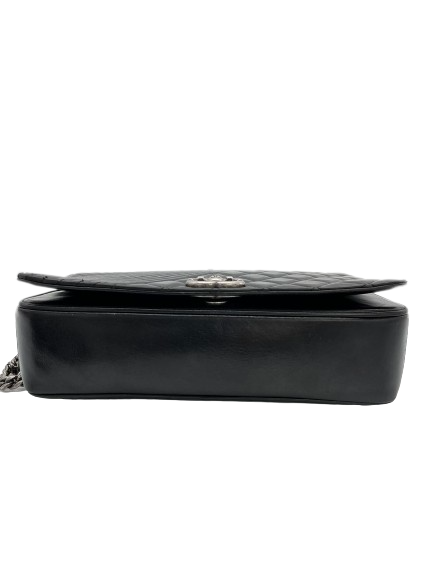 Preloved Chanel Black Leather boy Bag Shoulder Bag