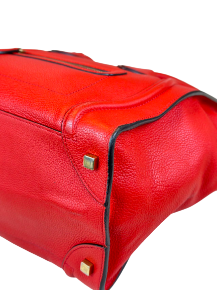 Preloved Celine Red Leather Mini Luggage Totes Satchel