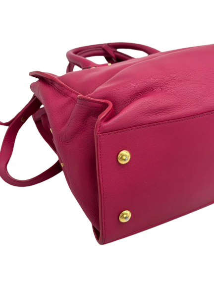 Preloved YSL Yves Saint Laurent Y Logo Pink Leather Shoulder Bag