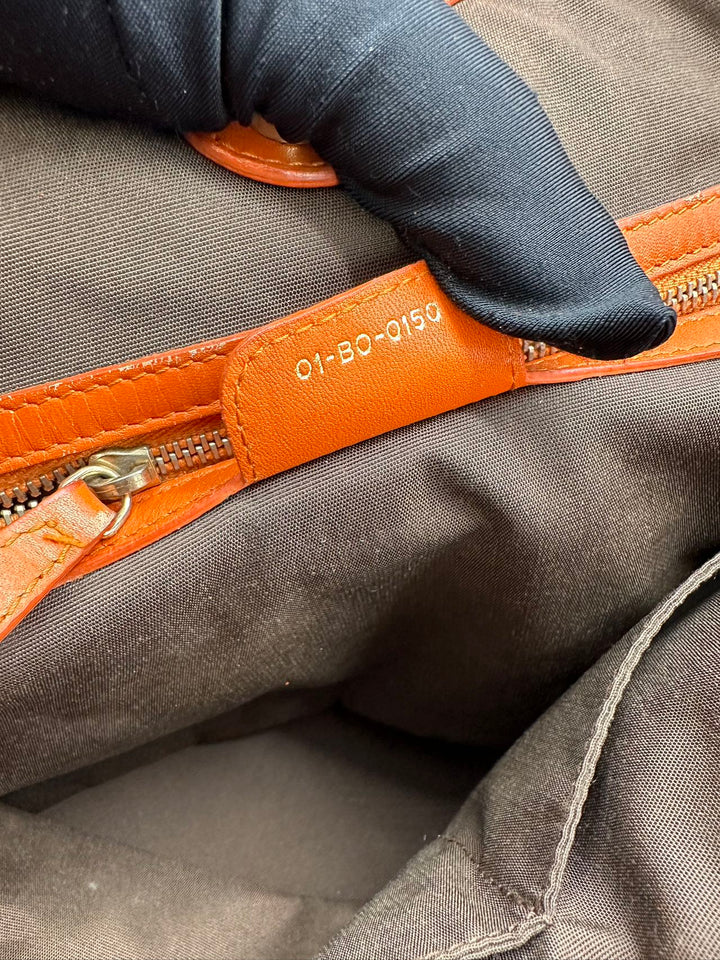 Pre-Owned Christian Dior Orange Leather Totes Shoulder Bag