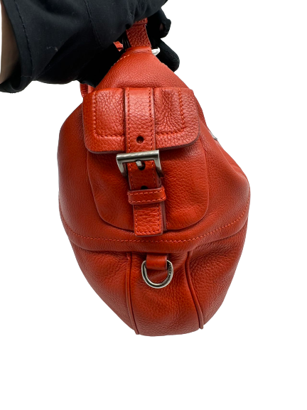Preloved Prada Orange Leather Shoulder Bag Satchel