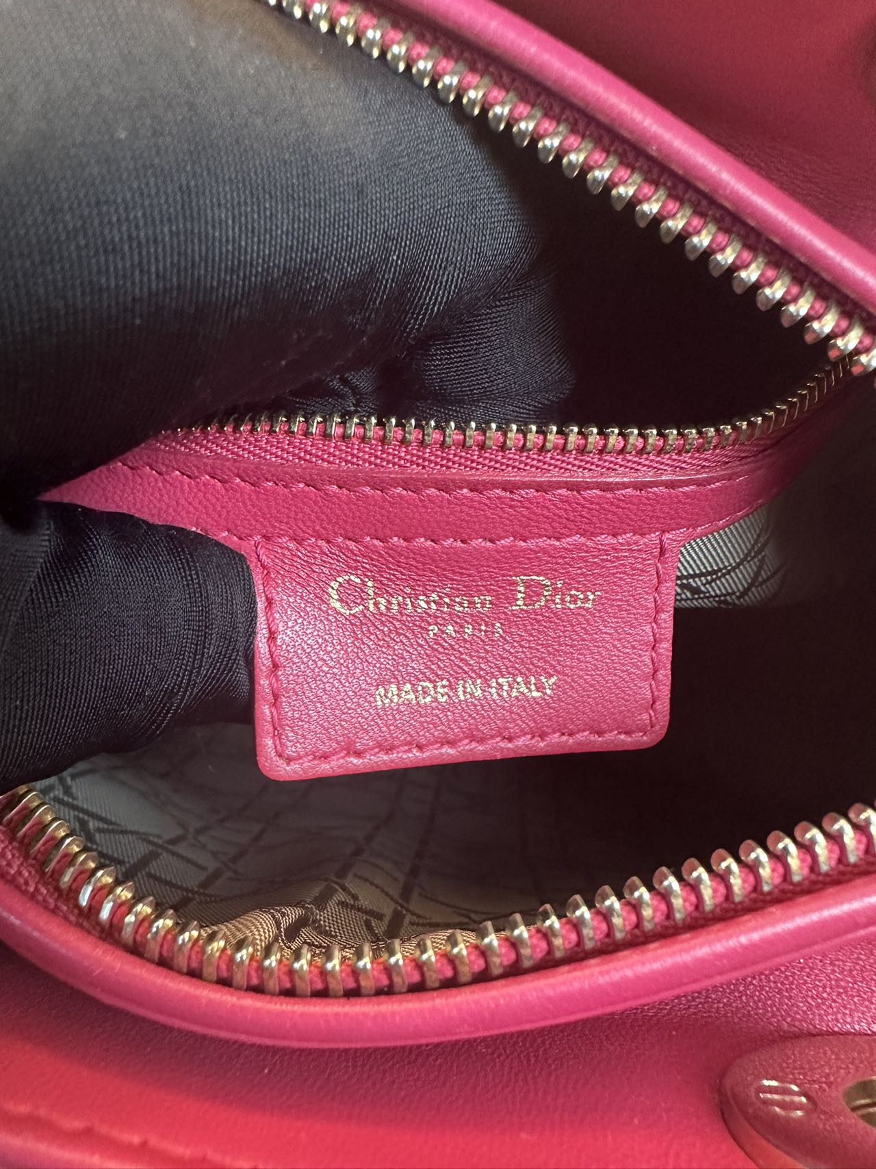 Preloved Christian Dior Pink Lambskin Medium Lady Dior Shoulder Bag