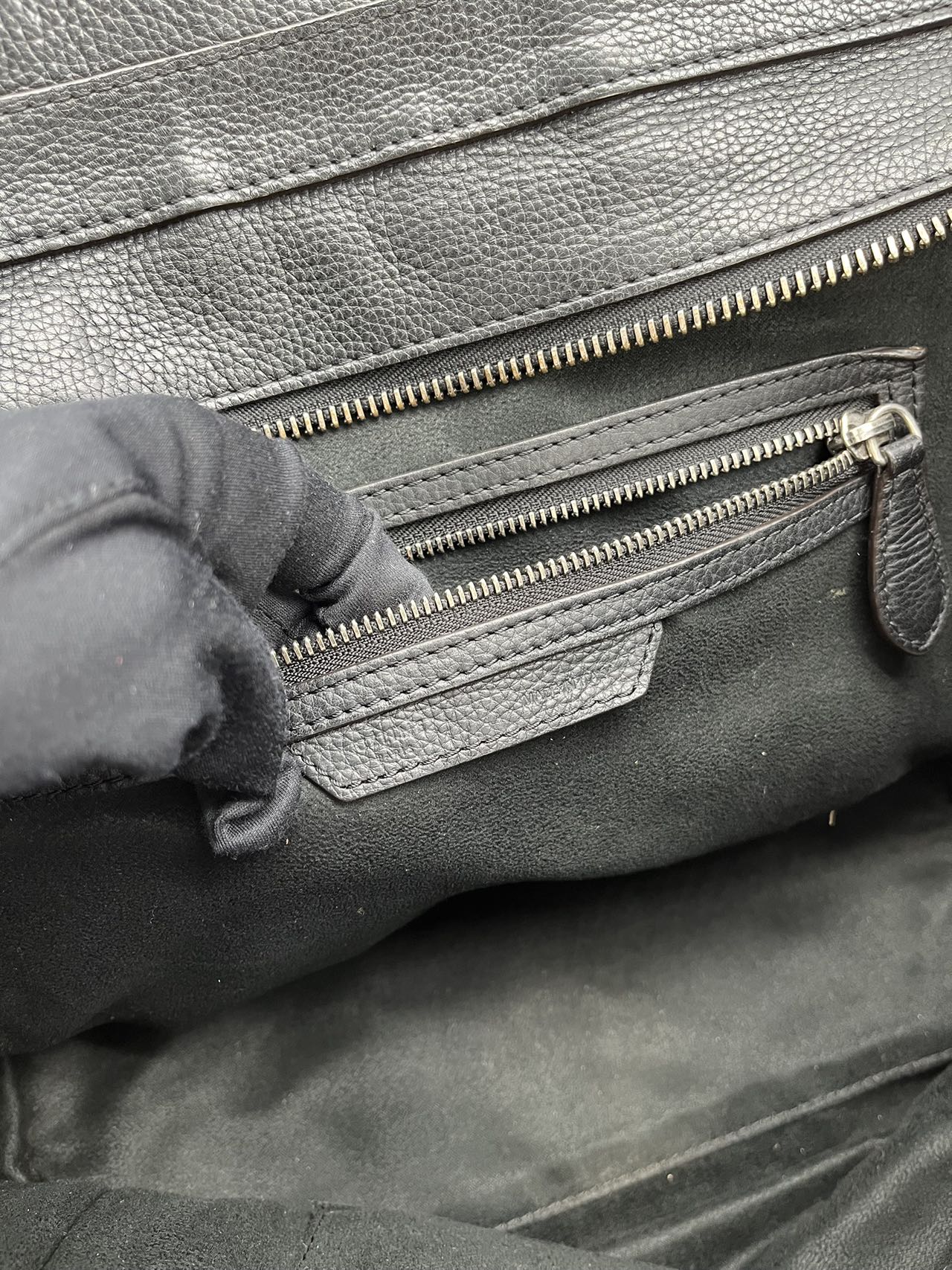 Preloved Celine Black Leather Mini Luggage Totes Shoulder Bag