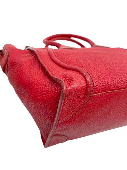 Preloved Celine Red Leather Mini Luggage Totes Satchel