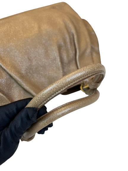 Preloved Prada Brown Leather Shoulder Bag Tote Satchel