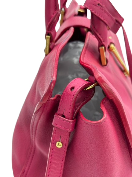 Preloved YSL Yves Saint Laurent Y Logo Pink Leather Shoulder Bag