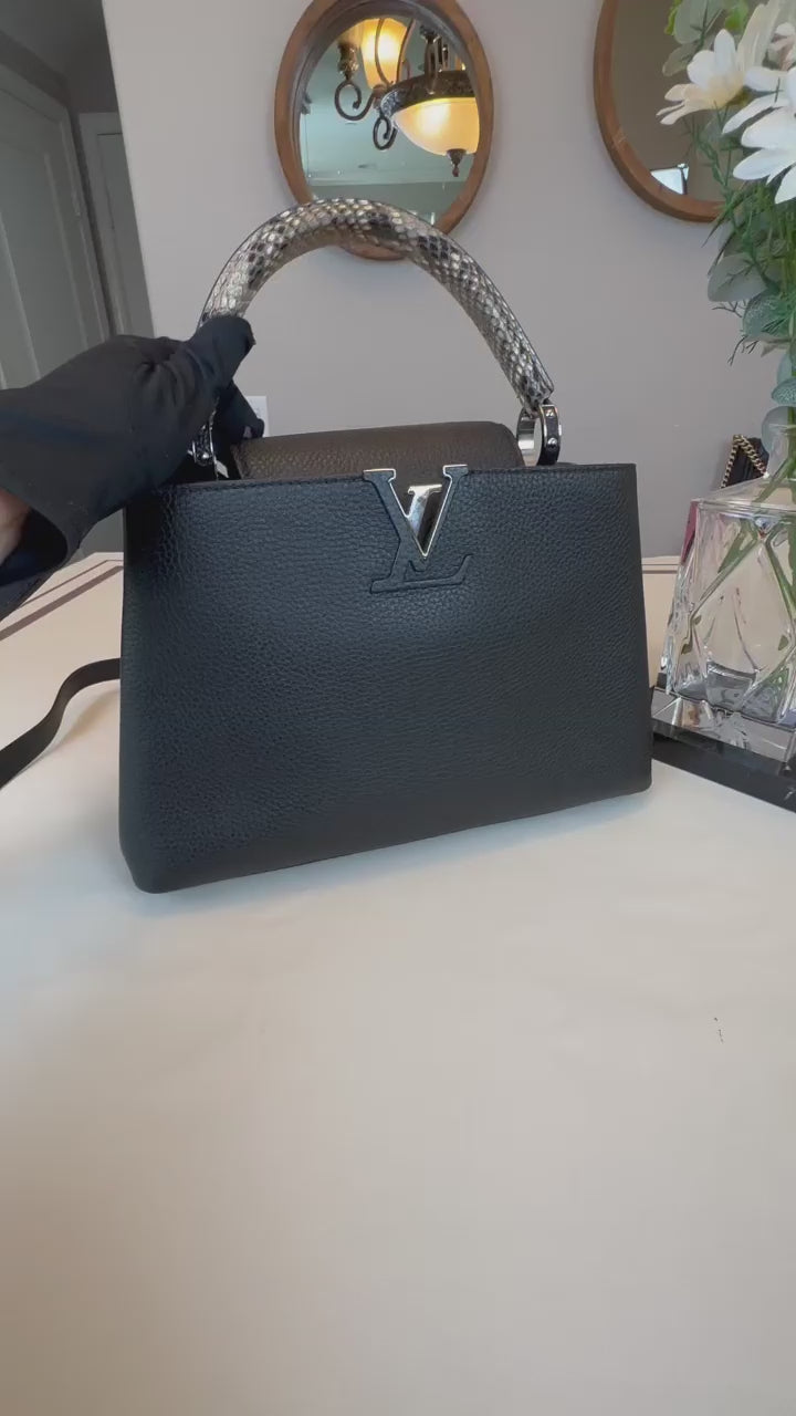 Pre-Owned Louis Vuitton Taurillon Ayers Capucines MM Shoulder Bag