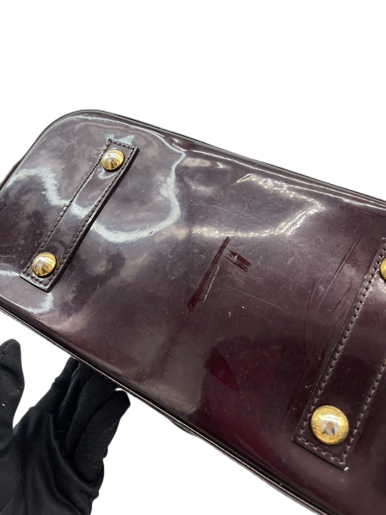 Preloved Louis Vuitton Patent Leather Alma MM Satchel