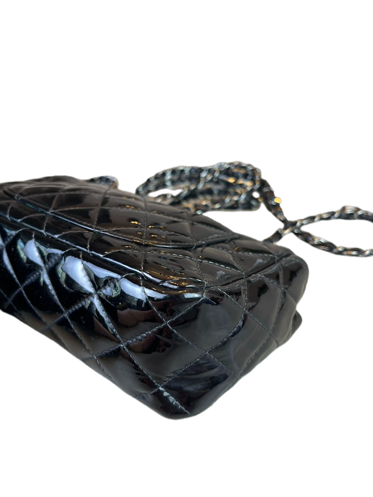 Preloved CHANEL Black Patent Leather Mini Classic Flap Shoulder Bag