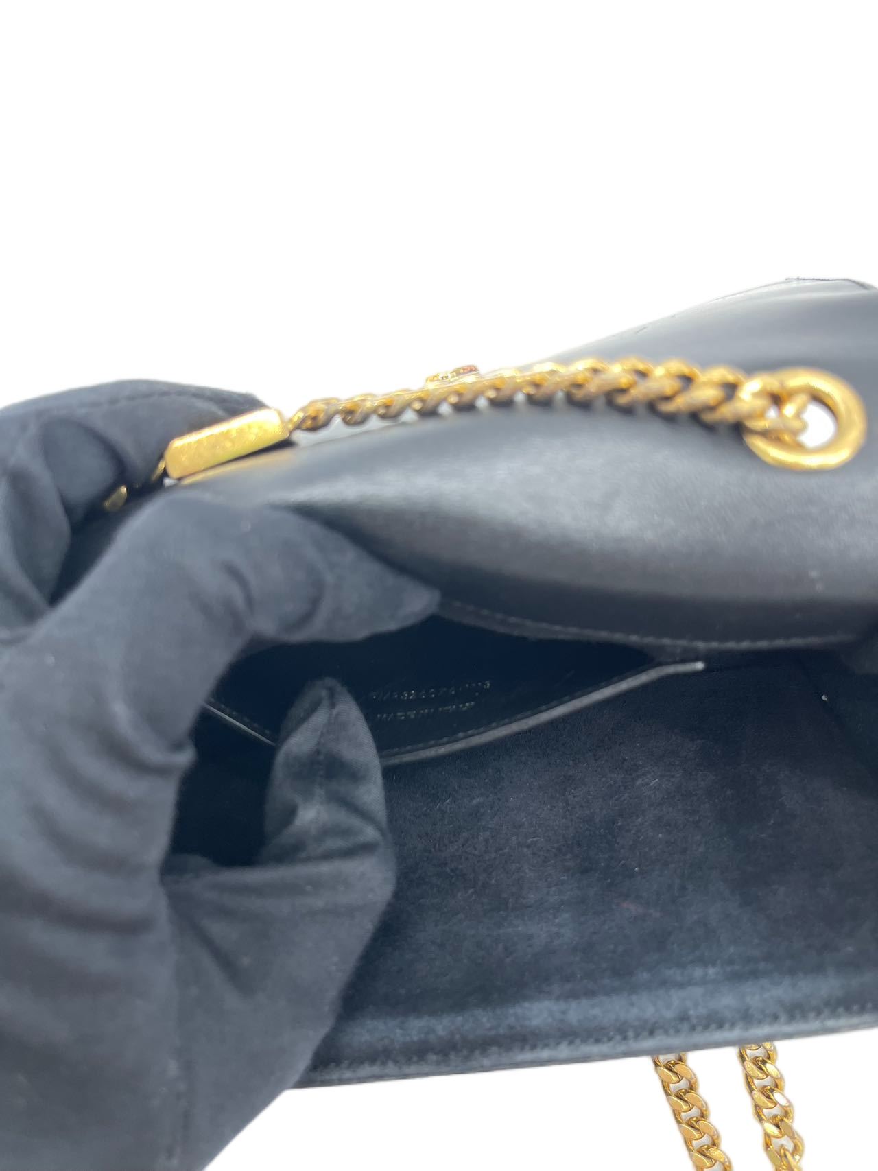 YSL Yves Saint Laurent Black Leather Kate Chain Shoulder Bag Crossbody
