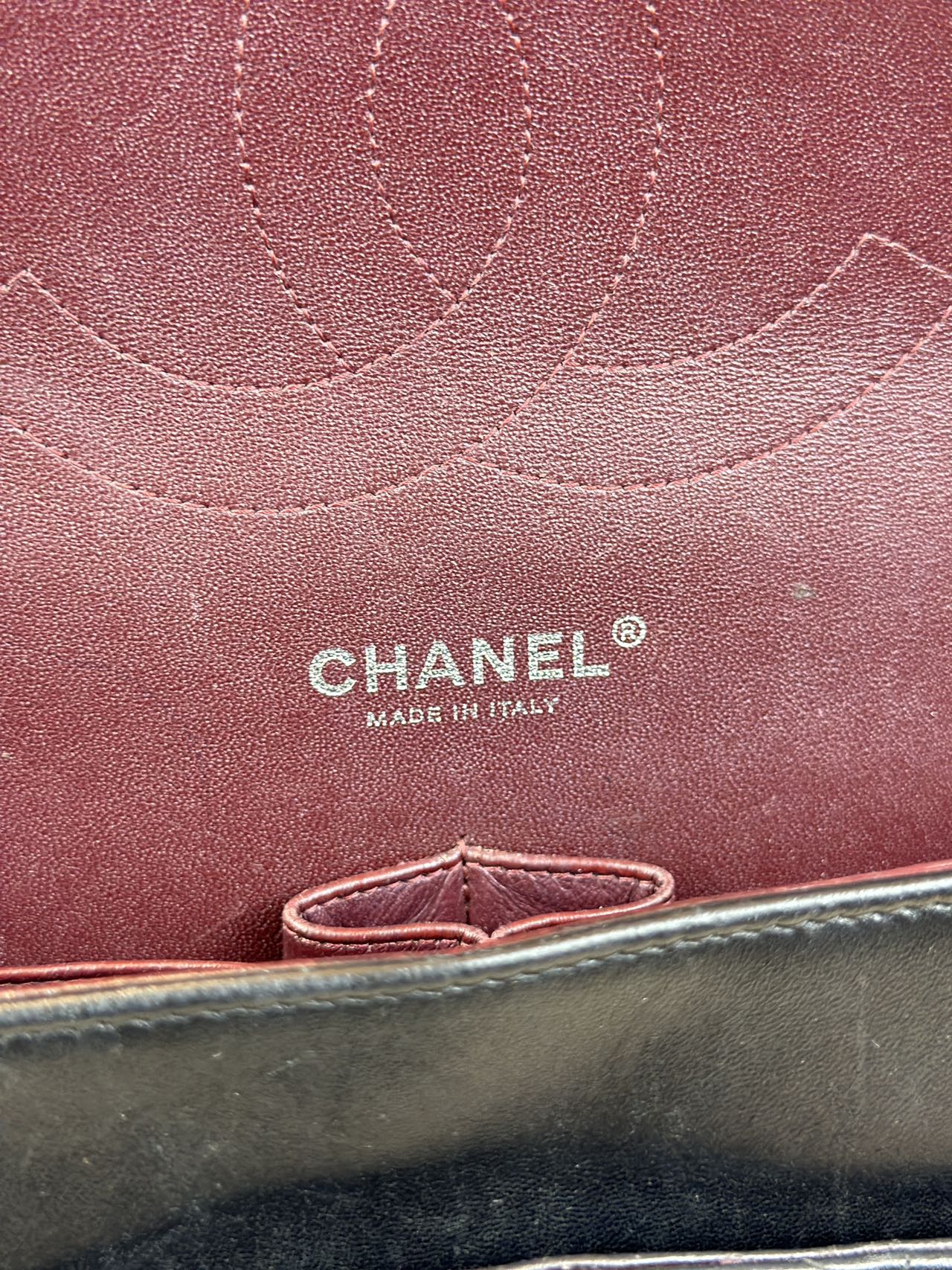 Preloved Chanel Black Leather Lambskin Double Flap Jumbo Shoulder Bag
