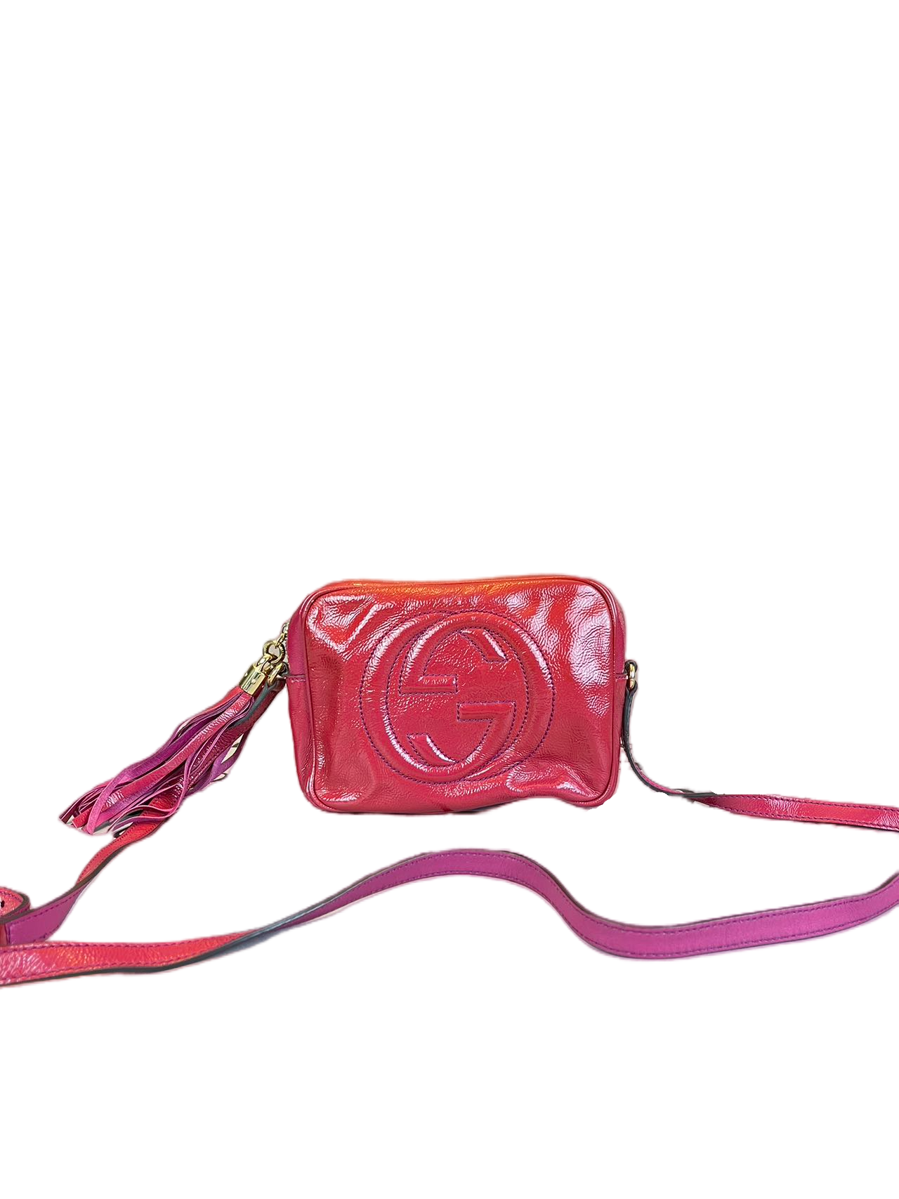 Preloved Gucci GG Logo Patent Leather Disco Shoulder Bag Crossbody