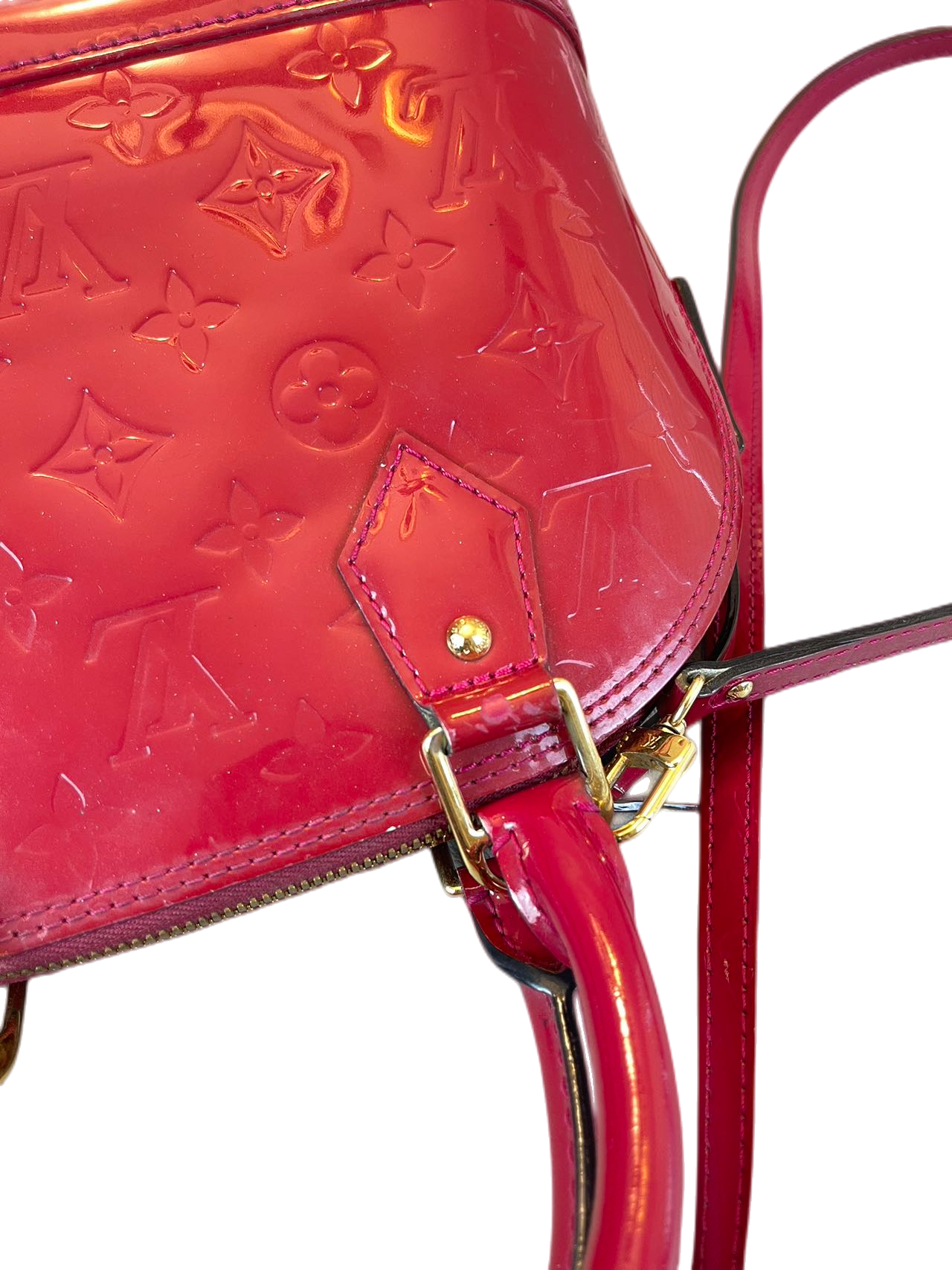 Preloved Louis Vuitton Red Patent Leather Alma BB Shoulder Bag