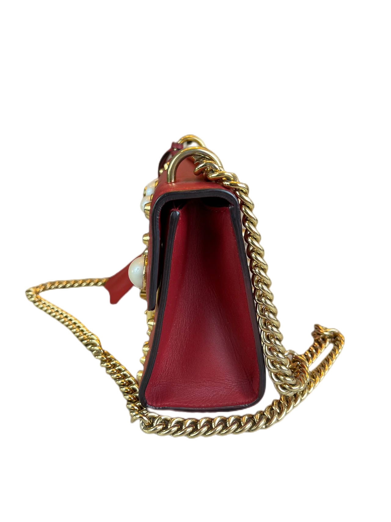 Preloved Gucci Red Leather Padlock Shoulders Bag Crossbody