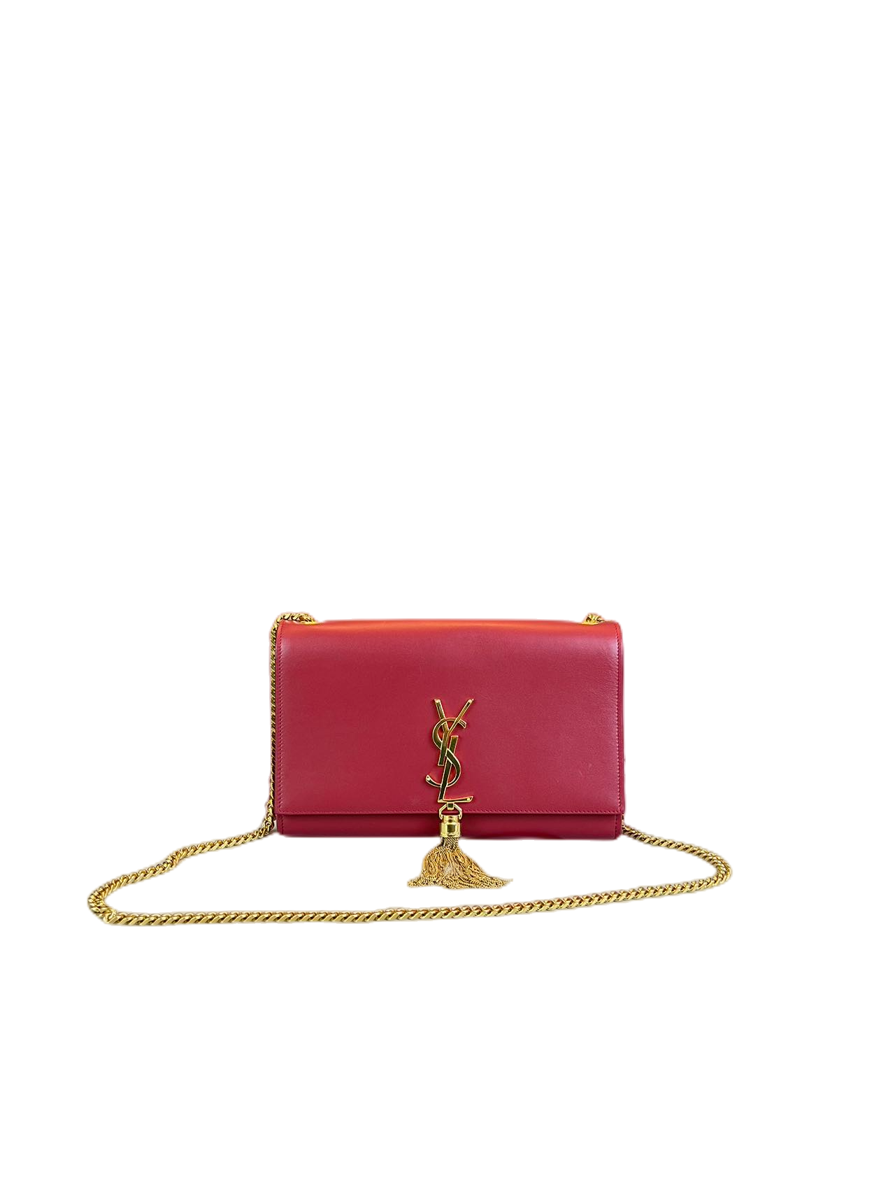 Yves Saint Laurent Red Leather Monogram Kate Chain Shoulder Bag