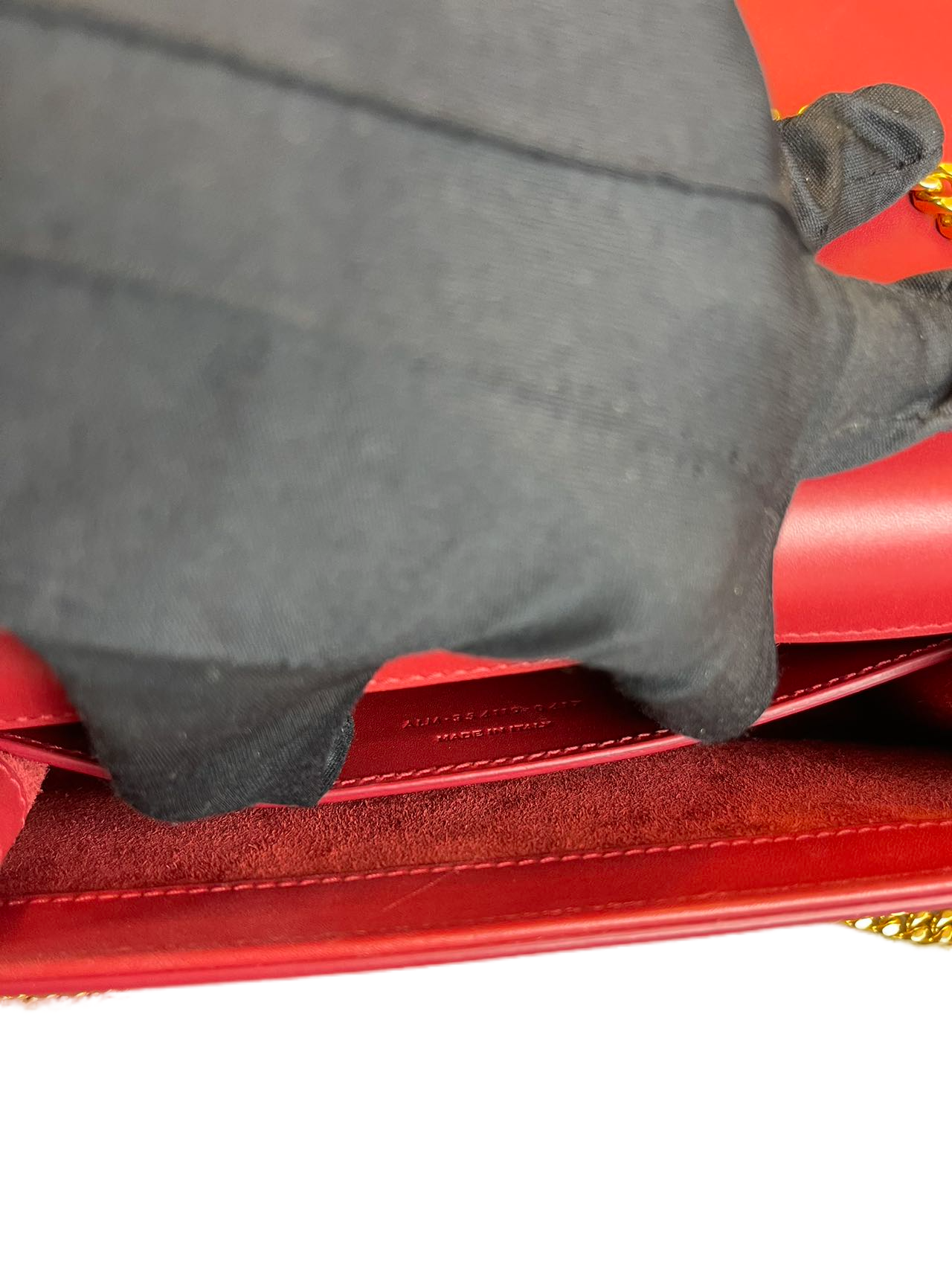 Yves Saint Laurent Red Leather Monogram Kate Chain Shoulder Bag
