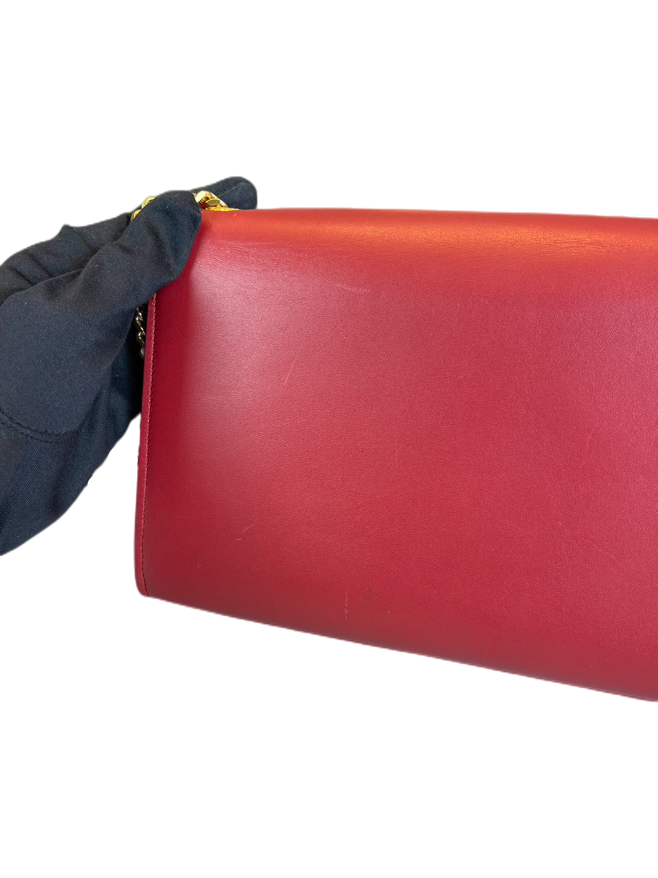 Yves Saint Laurent Red Leather Monogram Kate Chain Shoulder Bag