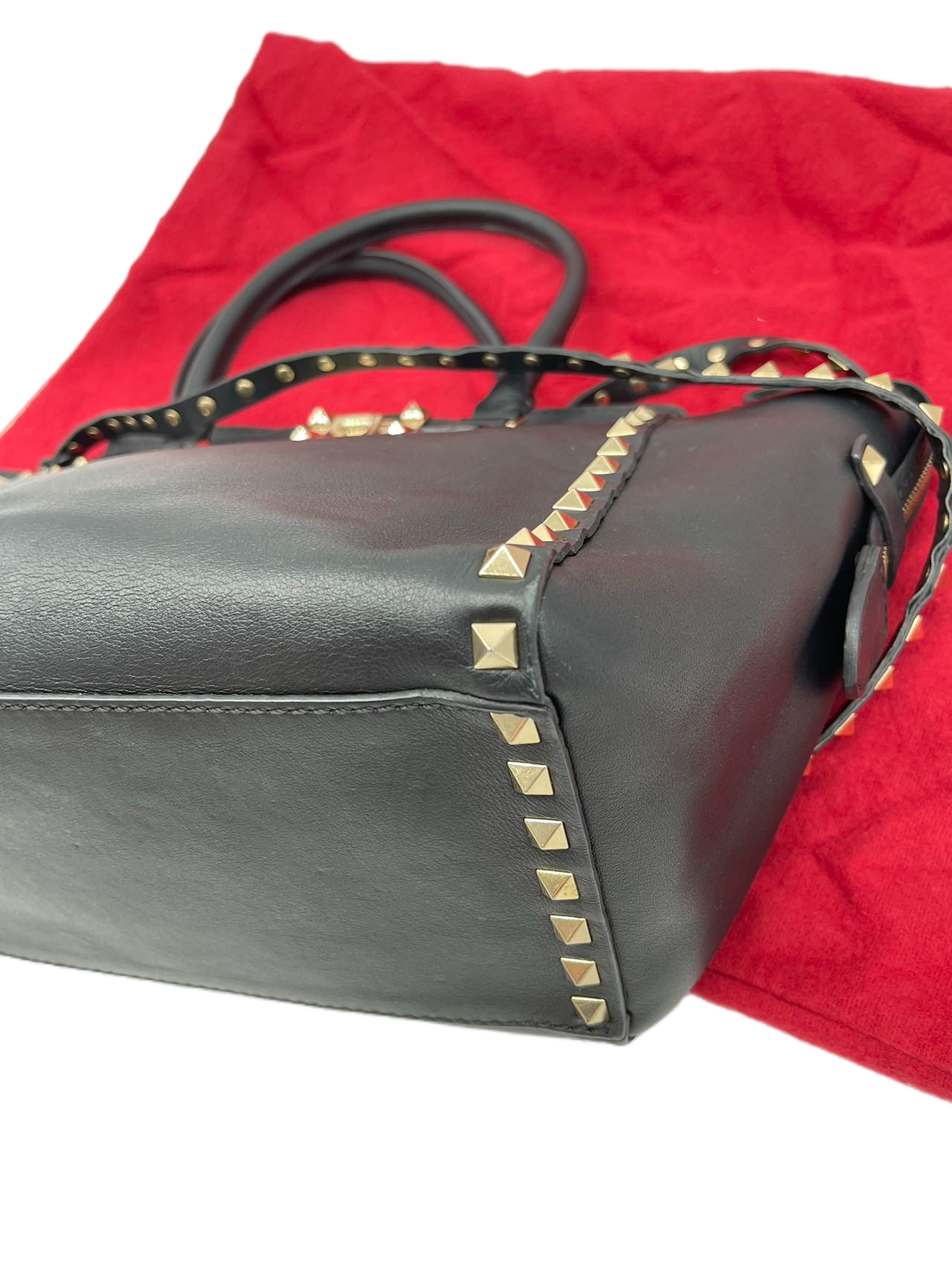 Valentino Black Leather RockStud Shoulder Bag