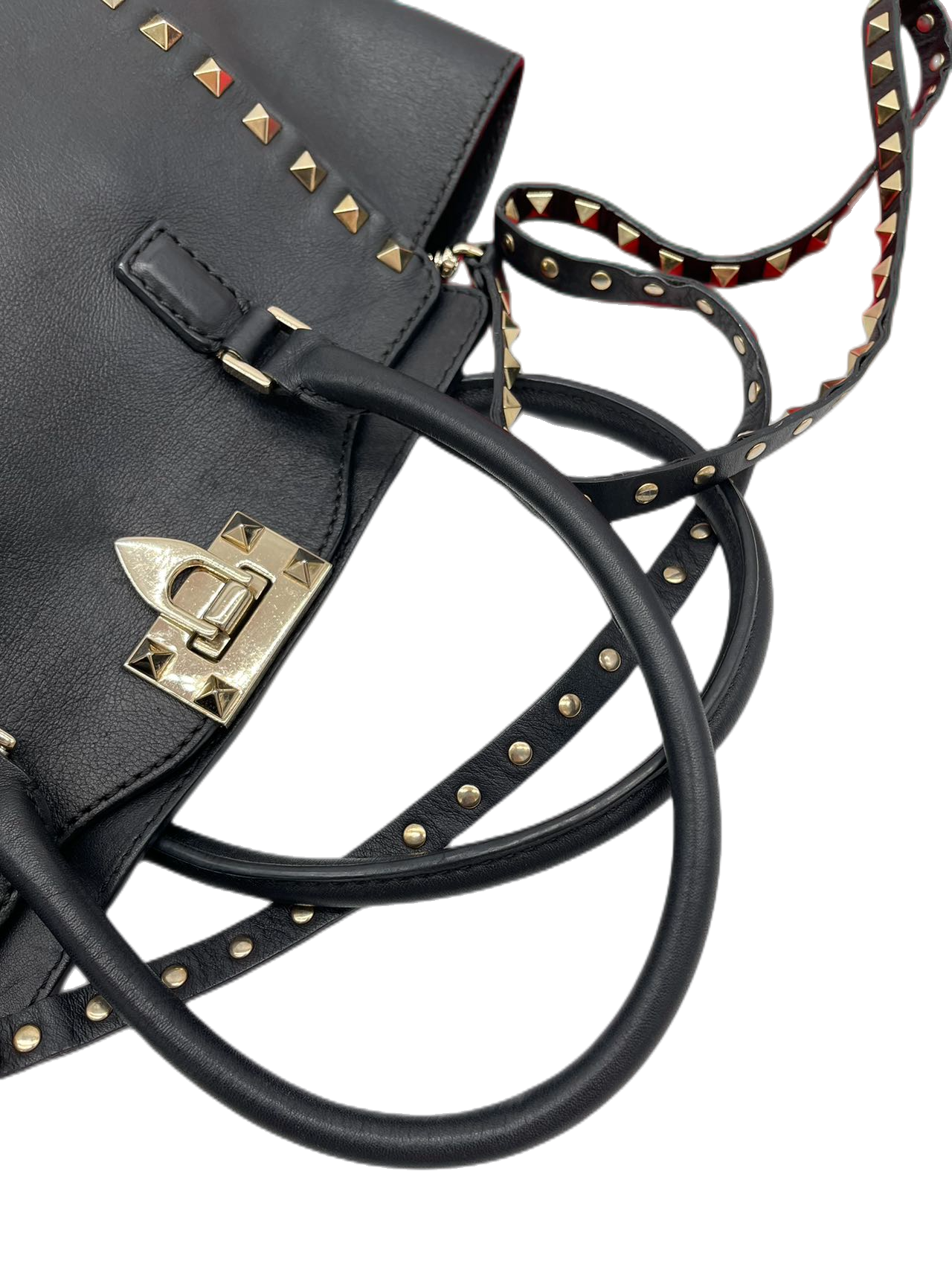Valentino Black Leather RockStud Shoulder Bag