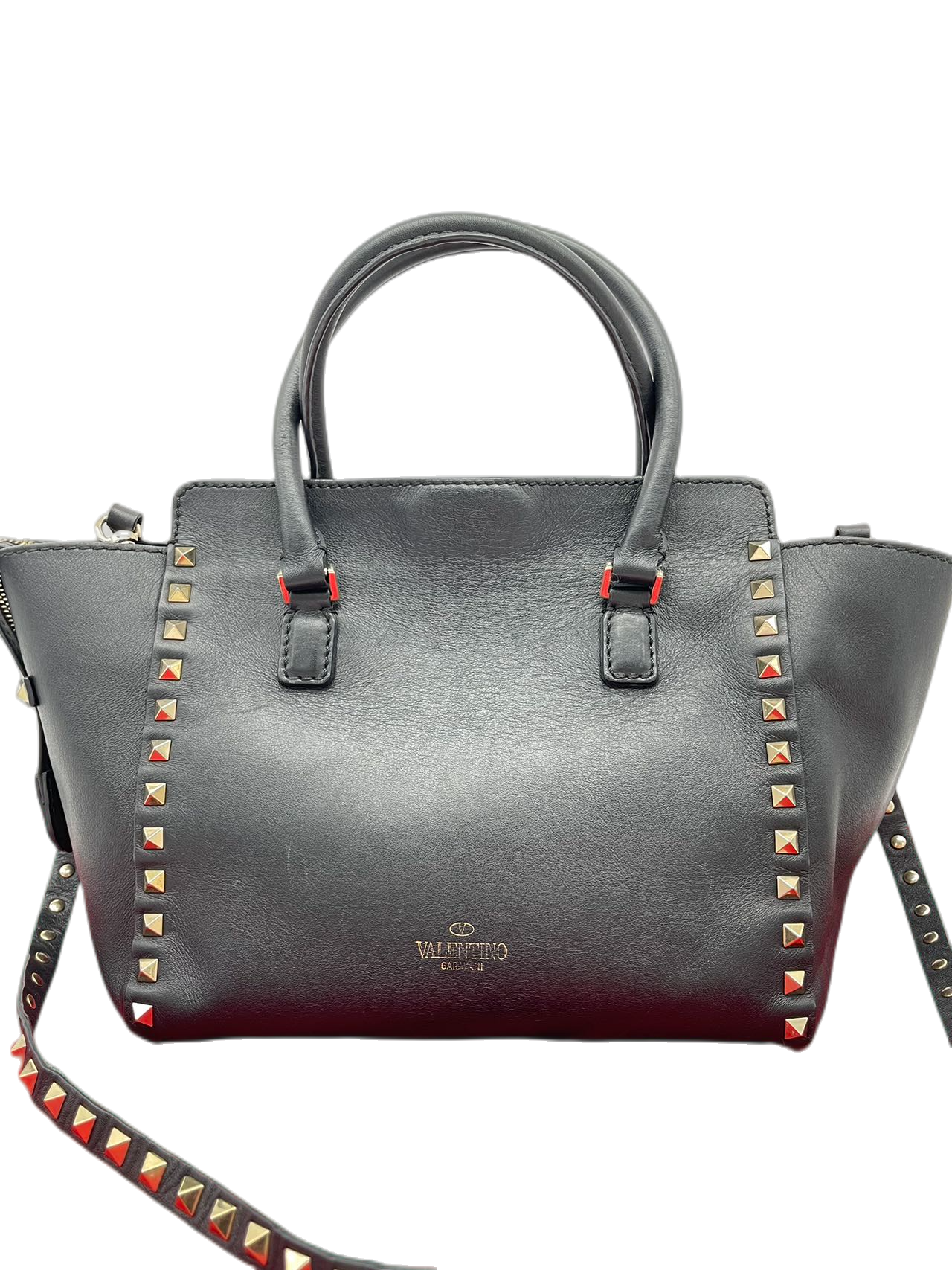 Valentino Black Leather RockStud Shoulder Bag
