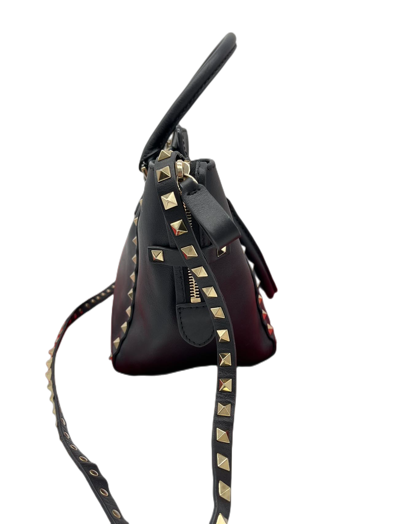 Valentino Black Leather RockStud Shoulder Bag