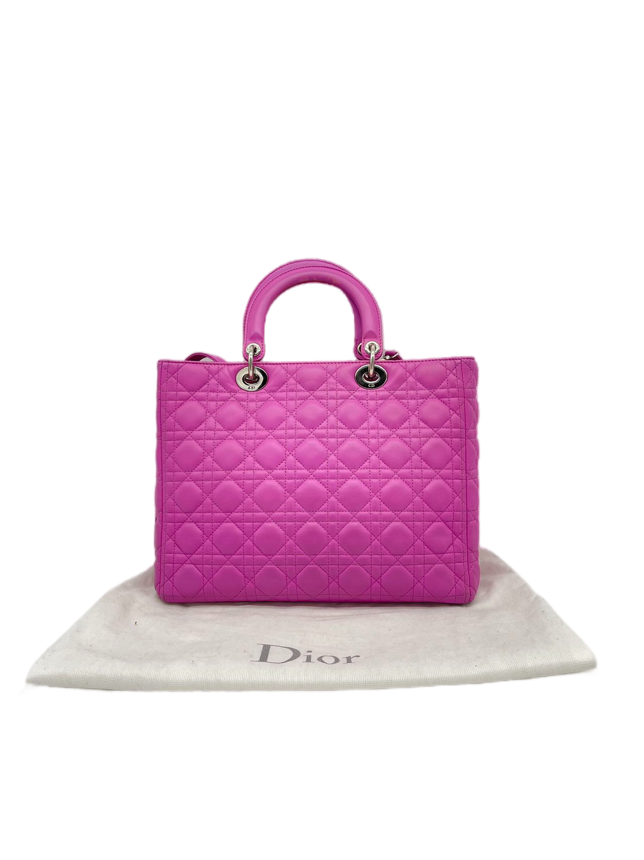 Preloved Christian Dior Lambskin Large Lady Dior Shoulder Bag