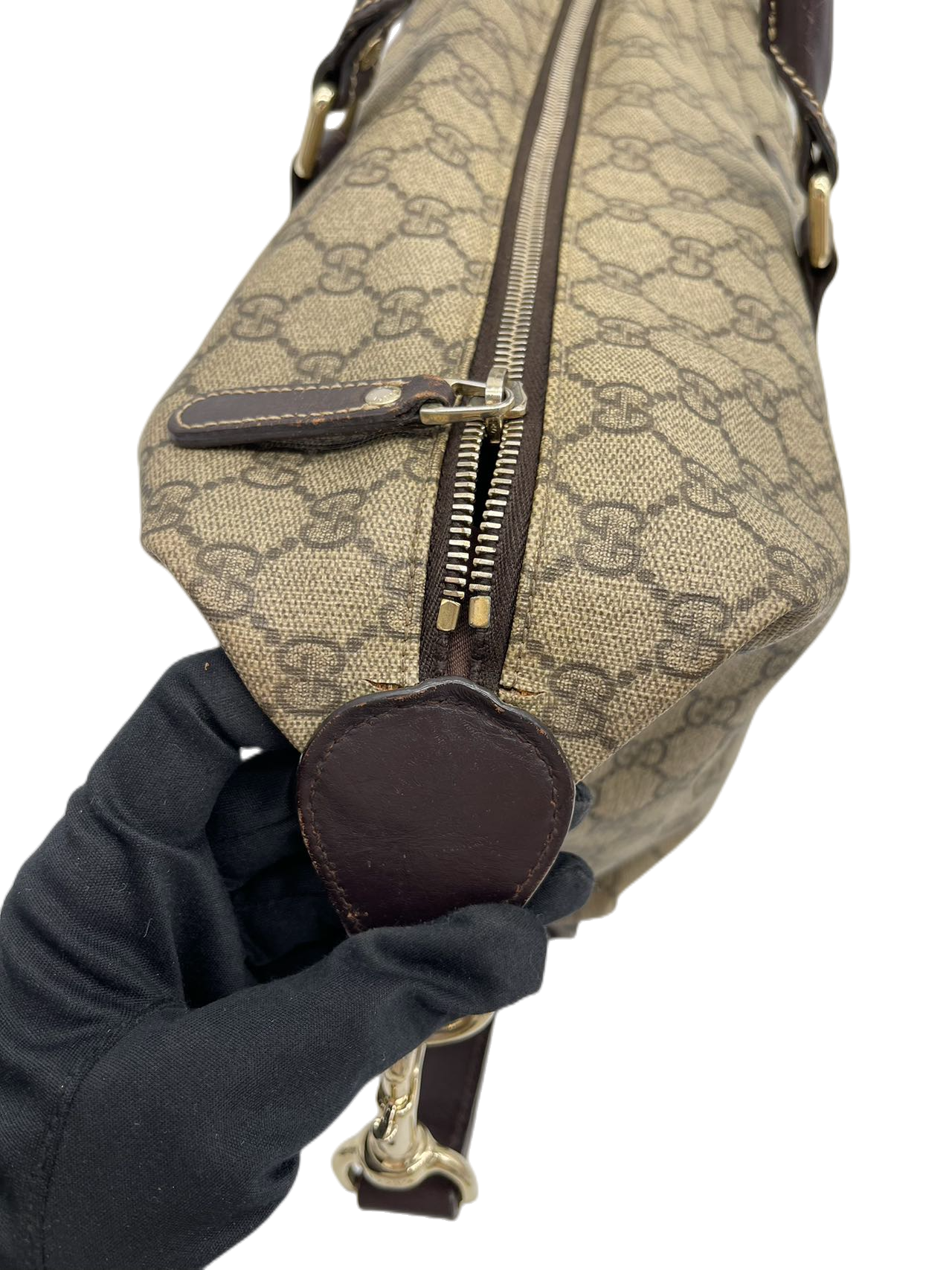 Preloved Gucci GG Logo Printed Canvas Travel Bag Large Totes Shoulder Bag