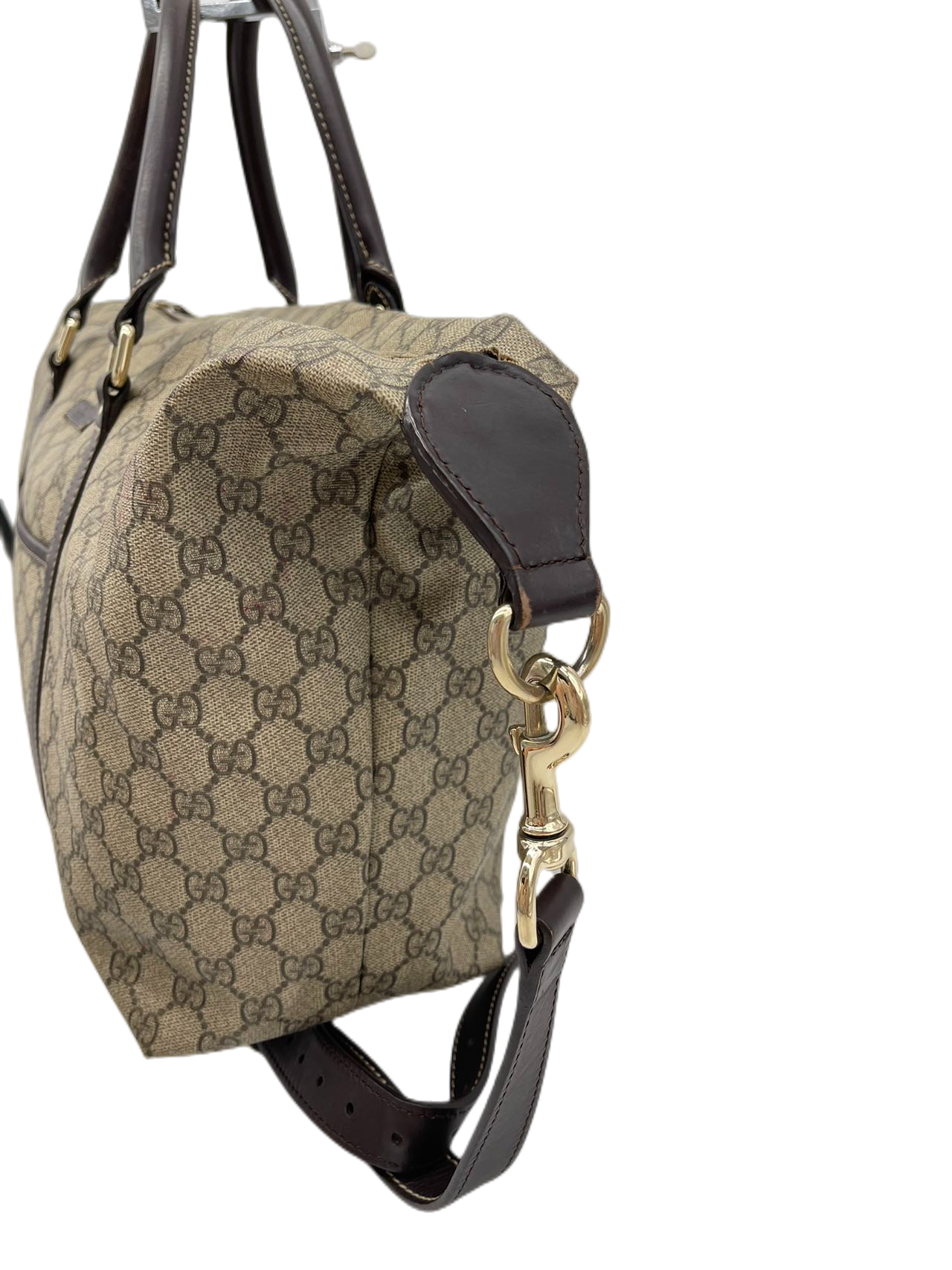 Preloved Gucci GG Logo Printed Canvas Travel Bag Large Totes Shoulder Bag
