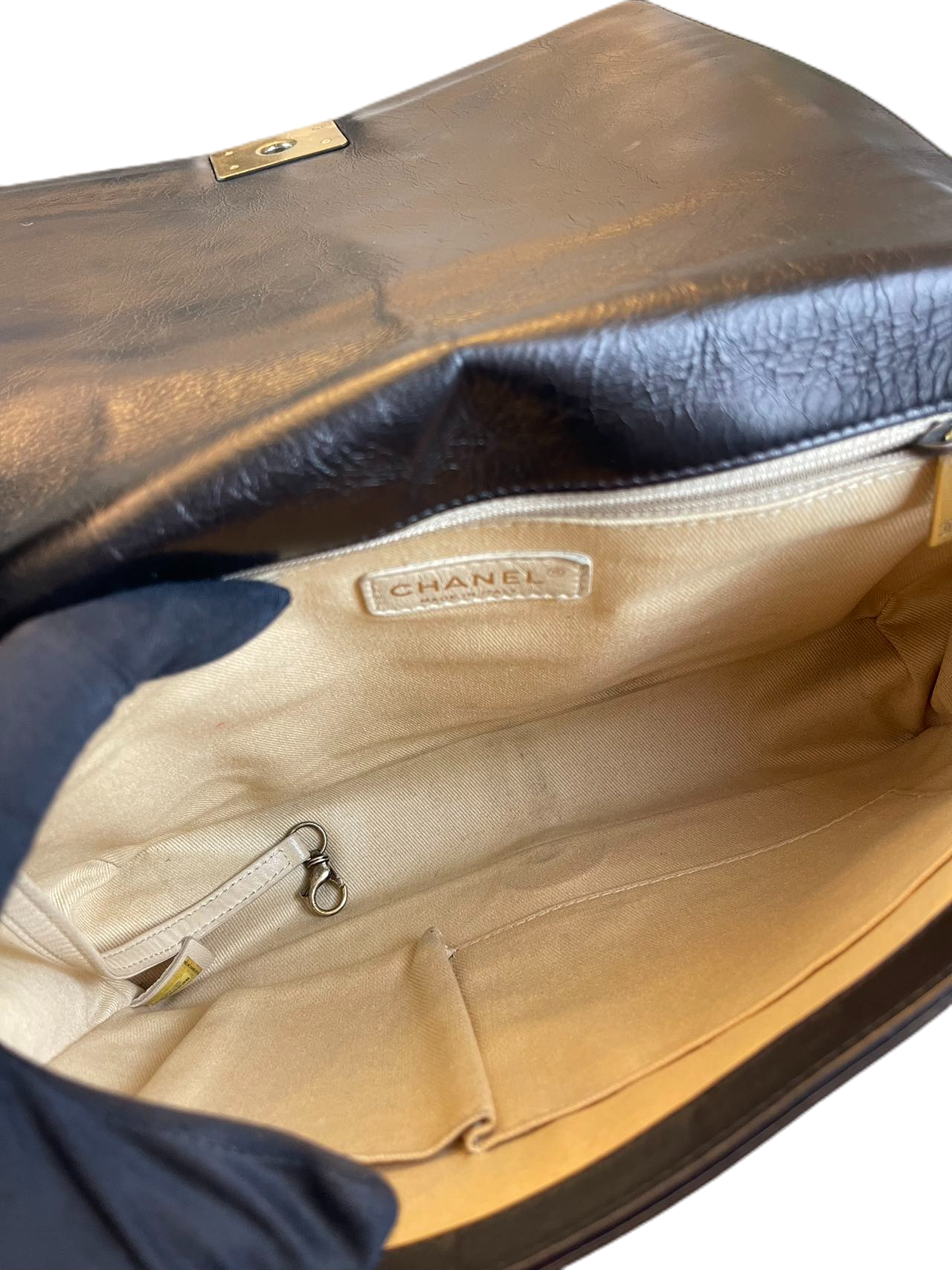 Preloved Chanel Black Lambskin XL Boy Bag Shoulder Bag