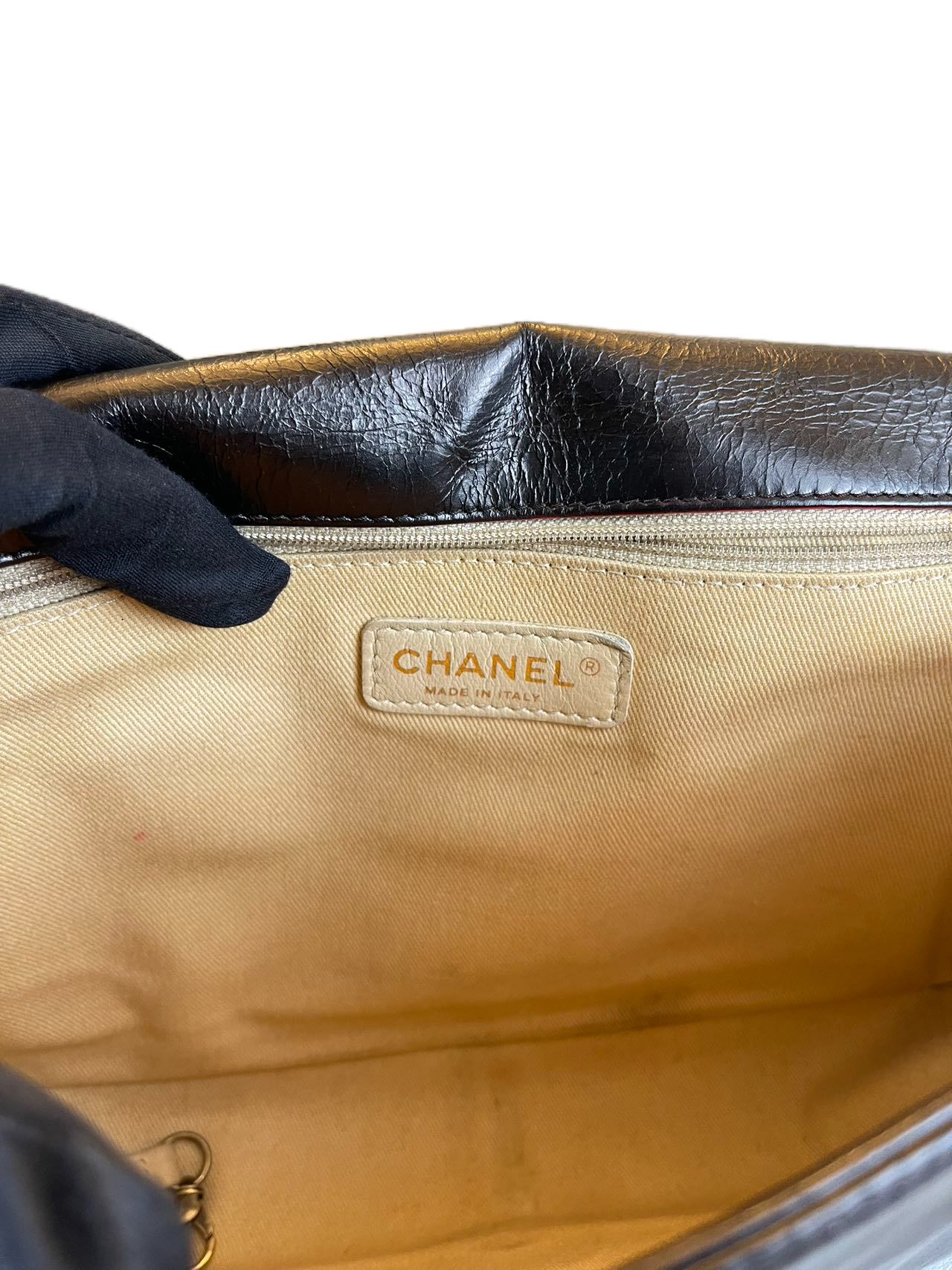 Preloved Chanel Black Lambskin XL Boy Bag Shoulder Bag