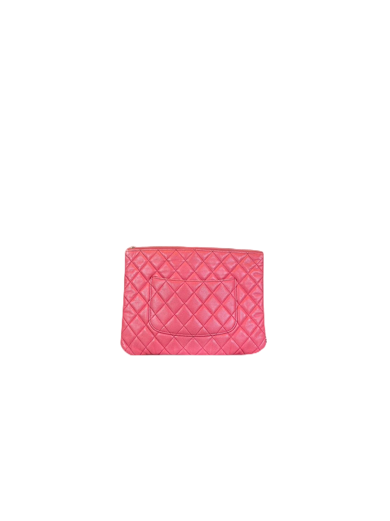 Preloved Chanel Pink Quilted Caviar Pouch Clutches